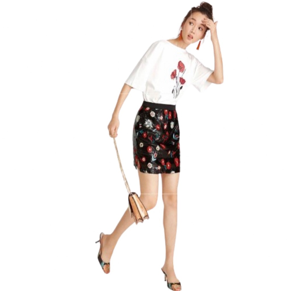 Promesa Sequin Floral Embroidered Mini Size Medium